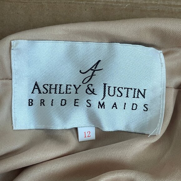 Ashley & Justin Bridesmaids Navy Lace Gown - Size 12 - Picture 7 of 8